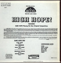 Carica l'immagine nel visualizzatore di Gallery, Elmo Hope Trio : High Hope! (LP, Album, Mono, RE)