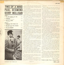 Carica l'immagine nel visualizzatore di Gallery, Paul Desmond, Gerry Mulligan : Two Of A Mind (LP, Album, Mono)