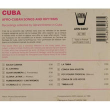 Carica l'immagine nel visualizzatore di Gallery, Unknown Artist : Cuba - Chants Et Rythmes Afro-Cubains (CD)