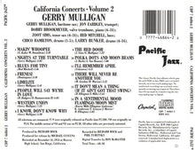 Carica l'immagine nel visualizzatore di Gallery, Gerry Mulligan : California Concerts • Volume 2 (CD, Album, Mono, RE)