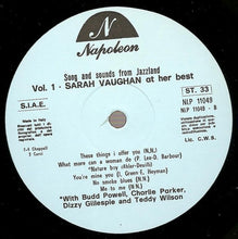 Carica l'immagine nel visualizzatore di Gallery, Sarah Vaughan : Sarah Vaughan At Her Best - Songs And Sounds From Jazzland Vol.1 (LP, Comp)