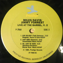 Carica l'immagine nel visualizzatore di Gallery, Miles Davis / Jimmy Forrest : Live At The Barrel Volume Two (LP, Album)