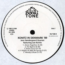 Carica l'immagine nel visualizzatore di Gallery, Jens Søndergaard Quartet Featuring Lee Konitz : Konitz In Denmark '89 (LP, Album)