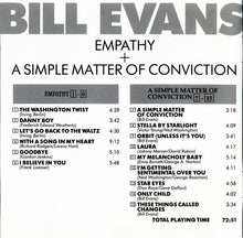 Carica l'immagine nel visualizzatore di Gallery, Bill Evans : Empathy + A Simple Matter Of Conviction (CD, Comp, RM)
