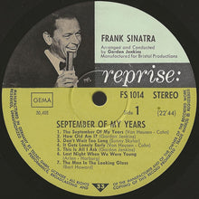 Carica l'immagine nel visualizzatore di Gallery, Frank Sinatra : September Of My Years (LP, Album)