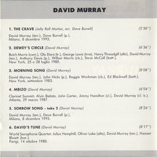 Carica l'immagine nel visualizzatore di Gallery, David Murray : David Murray (CD, Comp)
