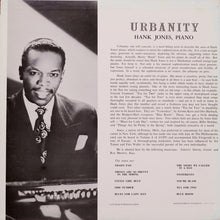 Carica l'immagine nel visualizzatore di Gallery, Hank Jones : Urbanity (LP, Album, Mono, RE)