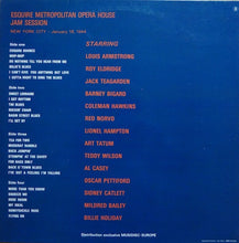 Carica l'immagine nel visualizzatore di Gallery, Various : The Historical Jam Session - Esquire Metropolitan Opera House, New York City - January 18, 1944 (2xLP)