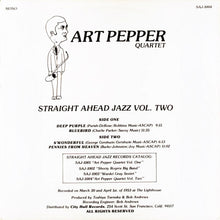 Carica l'immagine nel visualizzatore di Gallery, Art Pepper Quartet : Straight Ahead Jazz Vol. Two (LP, Album, Mono)