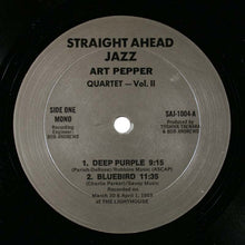 Carica l'immagine nel visualizzatore di Gallery, Art Pepper Quartet : Straight Ahead Jazz Vol. Two (LP, Album, Mono)