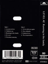 Carica l'immagine nel visualizzatore di Gallery, Level 42 : Running In The Family (Cass, Album)