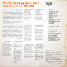Carica l'immagine nel visualizzatore di Gallery, Various : Texas-Mexican Border Music Vol. 6 - Cancioneros De Ayer Part 1 (1920-1930) (LP, Comp)