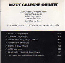 Carica l'immagine nel visualizzatore di Gallery, Dizzy Gillespie Quintet : Live (CD)