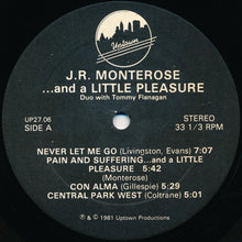 Carica l'immagine nel visualizzatore di Gallery, J.R. Monterose Duo With Tommy Flanagan : ...And A Little Pleasure (LP, Album)