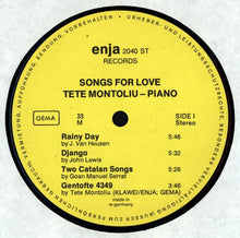 Carica l'immagine nel visualizzatore di Gallery, Tete Montoliu : Songs For Love (LP, Album)