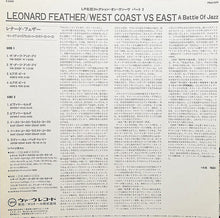 Carica l'immagine nel visualizzatore di Gallery, Leonard Feather's East Coast Stars & Leonard Feather's West Coast Stars : West Coast Vs. East Coast - A Battle Of Jazz (LP, Album, Mono, RE)