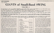 Carica l'immagine nel visualizzatore di Gallery, Various : Giants Of Small-Band Swing Volume 2 (LP, Comp, Ltd, RE, RM)