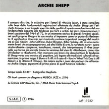 Carica l'immagine nel visualizzatore di Gallery, Archie Shepp : Archie Shepp (CD, Comp)