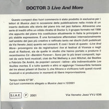 Carica l'immagine nel visualizzatore di Gallery, Doctor 3 : Live And More (CD, Album)