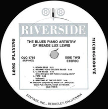 Carica l'immagine nel visualizzatore di Gallery, Meade "Lux" Lewis : The Blues Piano Artistry Of Meade Lux Lewis (LP, Album, Ltd, RE, RM)