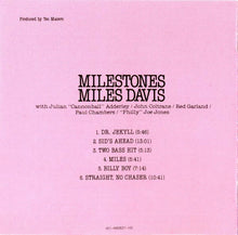 Carica l'immagine nel visualizzatore di Gallery, Miles Davis : Milestones (CD, Album, RE, RM, RP)