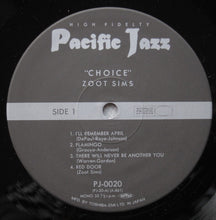 Carica l'immagine nel visualizzatore di Gallery, Zoot Sims : Choice (LP, Album, Mono, Dlx, RE)