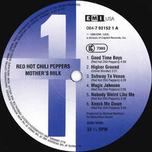 Carica l'immagine nel visualizzatore di Gallery, Red Hot Chili Peppers : Mother's Milk (LP, Album)