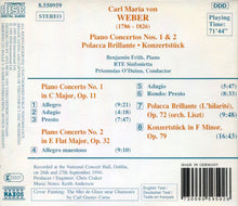 Carica l'immagine nel visualizzatore di Gallery, Carl Maria von Weber, Benjamin Frith, RTÉ Concert Orchestra, Proinnsías Ó Duinn : Piano Concertos Nos. 1 And 2 • Polacca Brillante • Konzertstück (CD, Album)