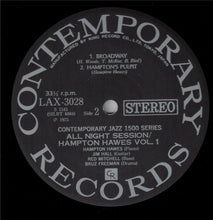 Carica l'immagine nel visualizzatore di Gallery, Hampton Hawes Quartet : All Night Session, Vol. 1 (LP, Album, Ltd, RE)