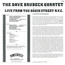 Carica l'immagine nel visualizzatore di Gallery, The Dave Brubeck Quartet : Live From The Basin Street N.Y.C. (LP, Album)