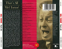 Carica l'immagine nel visualizzatore di Gallery, Mel Tormé : That's All (CD, Album, RE)