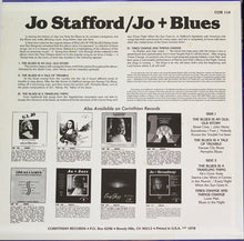 Carica l'immagine nel visualizzatore di Gallery, Jo Stafford With Paul Weston And His Orchestra And The Starlighters : Jo + Blues (Ballad Of The Blues) (LP, Album, RE)