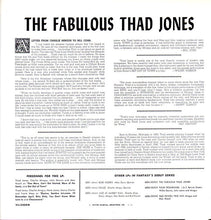 Carica l'immagine nel visualizzatore di Gallery, Thad Jones : The Fabulous Thad Jones (LP, Album, Mono, RE)