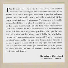 Carica l'immagine nel visualizzatore di Gallery, Royal Philharmonic Orchestra, Orchestra Del Teatro La Fenice, Coro Del Teatro La Fenice : Concerto Per La Fenice (CD)