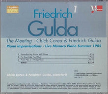 Carica l'immagine nel visualizzatore di Gallery, Chick Corea / Friedrich Gulda : The Meeting (CD, Album, RE)