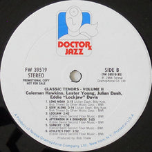 Carica l'immagine nel visualizzatore di Gallery, Coleman Hawkins, Lester Young, Eddie "Lockjaw" Davis, Julian Dash : Classic Tenors Volume 2 (LP, Album, Mono, Promo)