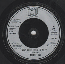 Carica l'immagine nel visualizzatore di Gallery, Allan Love : Wine Won't Turn To Water (7", Single, Sil)