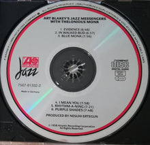 Carica l'immagine nel visualizzatore di Gallery, Art Blakey's Jazz Messengers* With Thelonious Monk : Art Blakey's Jazz Messengers With Thelonious Monk (CD, Album, RE, RM, RP)