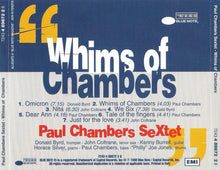 Carica l'immagine nel visualizzatore di Gallery, Paul Chambers Sextet : Whims Of Chambers (CD, Album, RE)