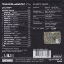 Carica l'immagine nel visualizzatore di Gallery, Enrico Pieranunzi Trio : Vol 6 - Multiple Choice (CD)
