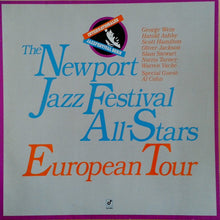 Carica l'immagine nel visualizzatore di Gallery, The Newport Jazz Festival All-Stars, Al Cohn, Scott Hamilton, Warren Vaché, Norris Turney, Slam Stewart, Oliver Jackson, Harold Ashby, George Wein : European Tour (LP, Album)