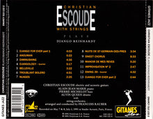 Carica l'immagine nel visualizzatore di Gallery, Christian Escoude With Strings : Plays Django Reinhardt (CD, Album)