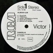 Carica l'immagine nel visualizzatore di Gallery, Vangelis : Albedo 0.39 (LP, Album, Promo)