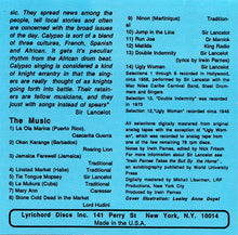 Carica l&#39;immagine nel visualizzatore di Gallery, Sir Lancelot : The Legendary Sir Lancelot - Calypso Of The West Indies And Ballads Of The Caribbean (CD, Album)
