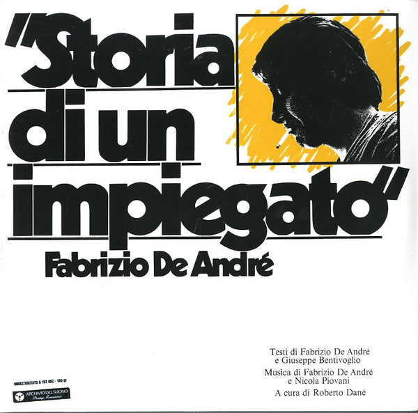 Fabrizio De André : Storia Di Un Impiegato (LP, Album, RE, RM, 180)