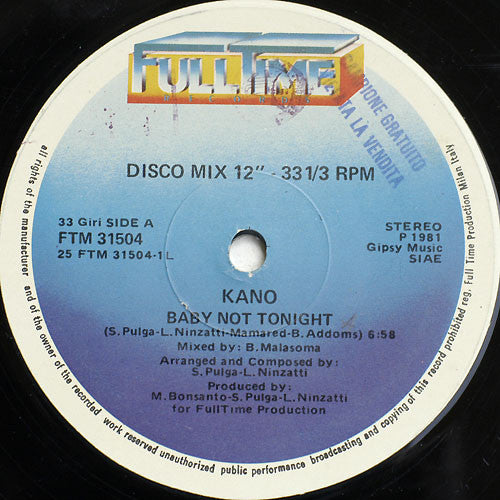 Kano : Baby Not Tonight / Don't Try To Stop Me (12