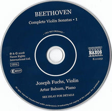 Carica l&#39;immagine nel visualizzatore di Gallery, Ludwig van Beethoven, Joseph Fuchs, Arthur Balsam : Complete Violin Sonatas ● 1  (CD, Album)
