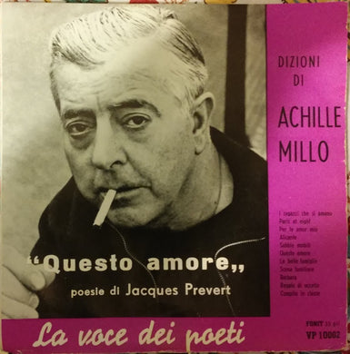 Jacques Prévert Dizioni Di Achille Millo : 