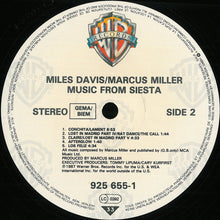 Carica l&#39;immagine nel visualizzatore di Gallery, Miles Davis / Marcus Miller : Music From Siesta (LP, Album)
