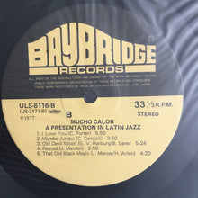 Carica l&#39;immagine nel visualizzatore di Gallery, Conte Candoli, Jack Costanzo, Chuck Flores, Russ Freeman, Mike Pacheco, Art Pepper, Bill Perkins, Ben Tucker : Mucho Calor (Much Heat) (LP, Album, RE)
